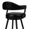 Armen Living Amador 26" Counter Height Barstool in a Black Powder Coated Finish and Vintage Black Faux Leather 721535746965 - alternate 5